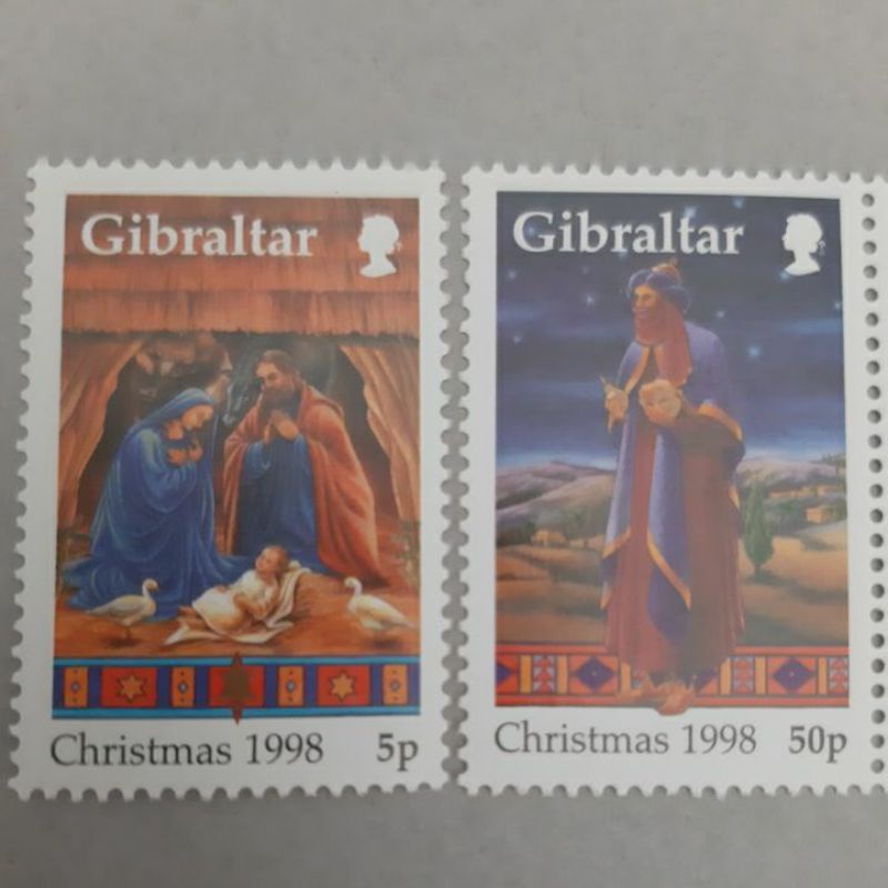 

Perangko Gibraltar Christmas 1998 set 2 prangko MNH