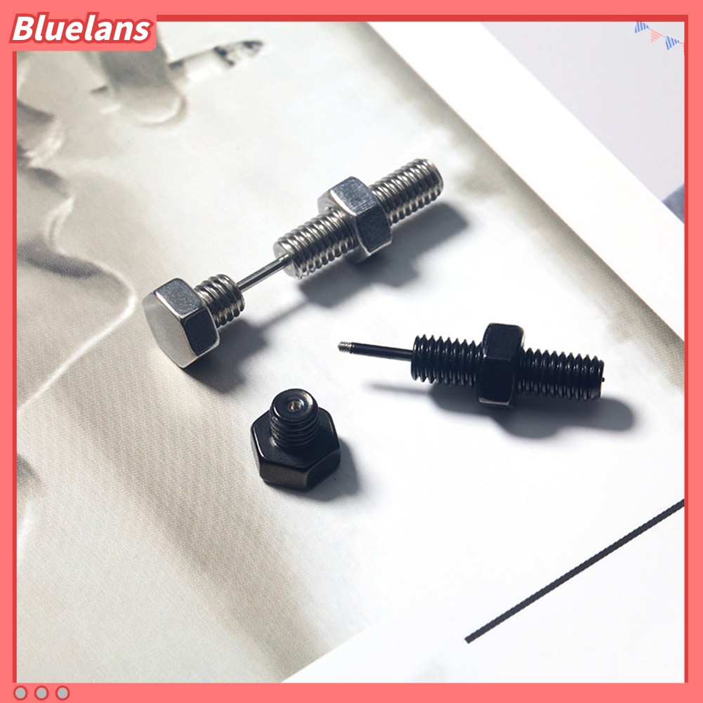 1 Pc Anting Stud Sekrup Bahan Stainless Steel Untuk Pria Dan Wanita