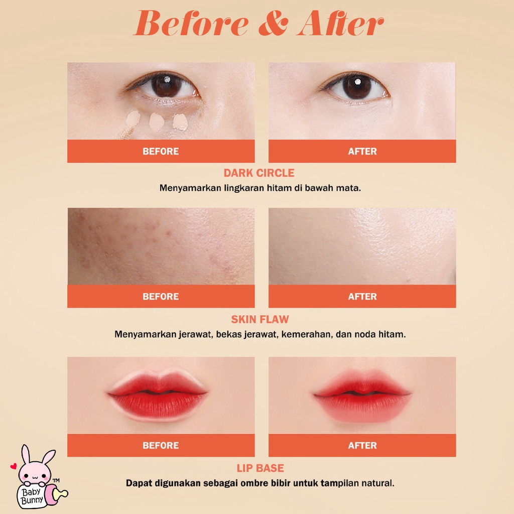 ❤ BELIA ❤ BNB barenbliss Korean Bloomatte Start-Over Concealer「Full Converage | Tahan Lama 24 Jam」