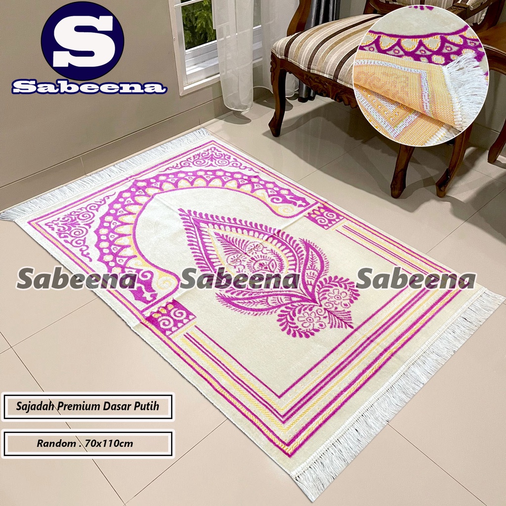 Sajadah Turki Impor Super Genova Tebal Dan Halus Ukuran 70x110cm Peralatan Sholat By Sabeena.Store Bisa COD