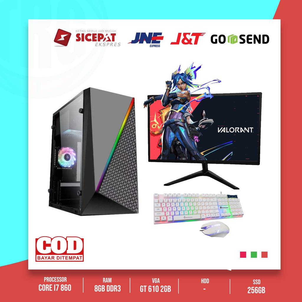 PC Gaming Fullset Lengkap siap pakai Core i7 860 / VGA GT 2GB