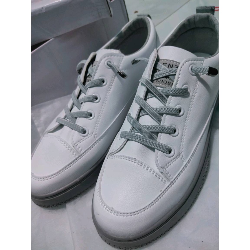 Sepatu Sneakers Wanita Pria Putih Korea Design Kasual PU Karet Korean Style Import Original FSH152 Cladiva