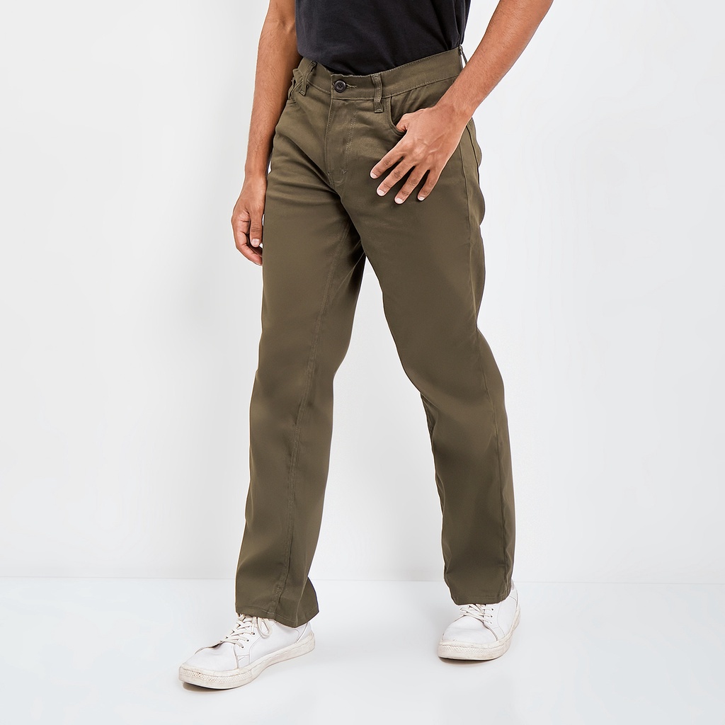 Pluviophile - Chino Basic Reguler celana chino standar - Olive green