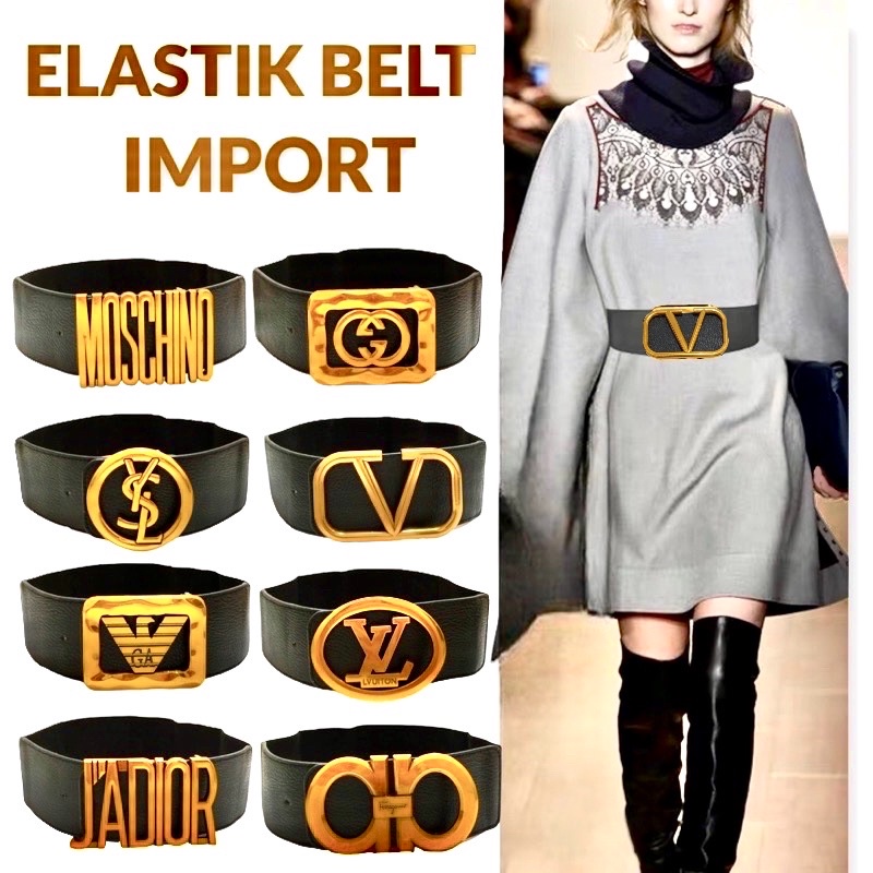 UP PROMO Belt wanita / Tali pinggang / Ikat pinggang wanita karet obi import elastik 7cm 00435-00454