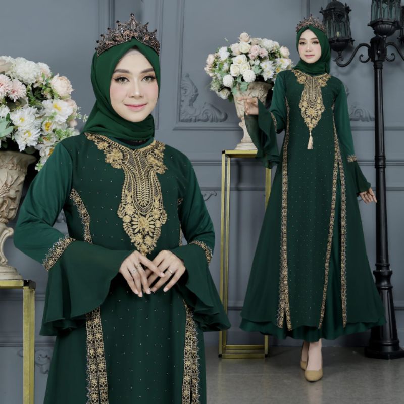 GAMIS ABAYA TURKEY BORDIR ZAMEENA 4 WARNA