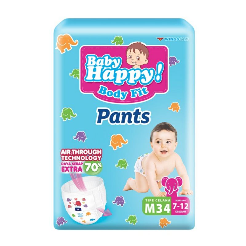 Baby happy ukuran M34 pampers murah
