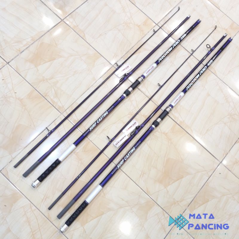 Joran pancing surf sambung 3 kamikaze proton pro 390 420 450 carbon construction