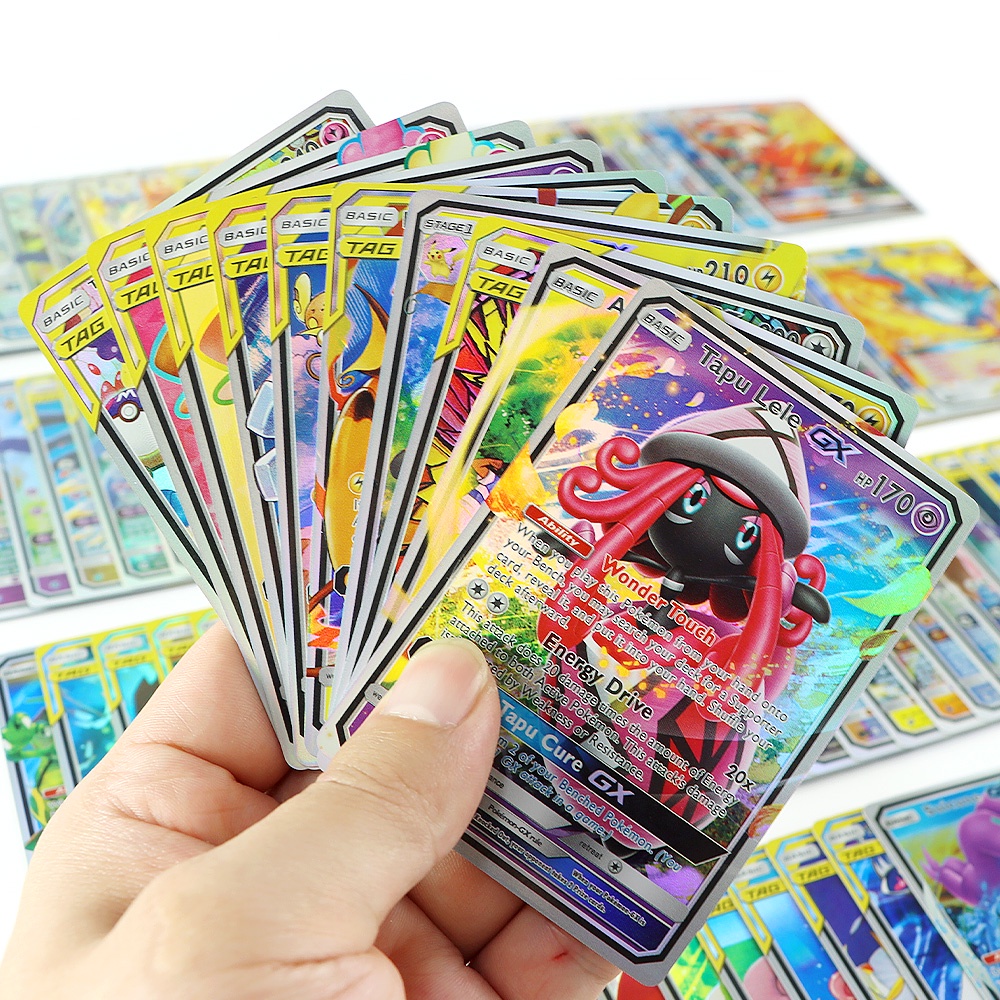 100pcs Kartu Game Pokemon Shining Vmax TAG TEAM GX Untuk Anak