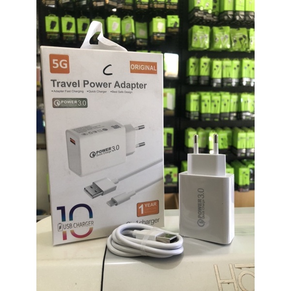 Charger Branded 5G M10 Travel Charger Quick Charge 3.0 Type C Usb Fast Charging