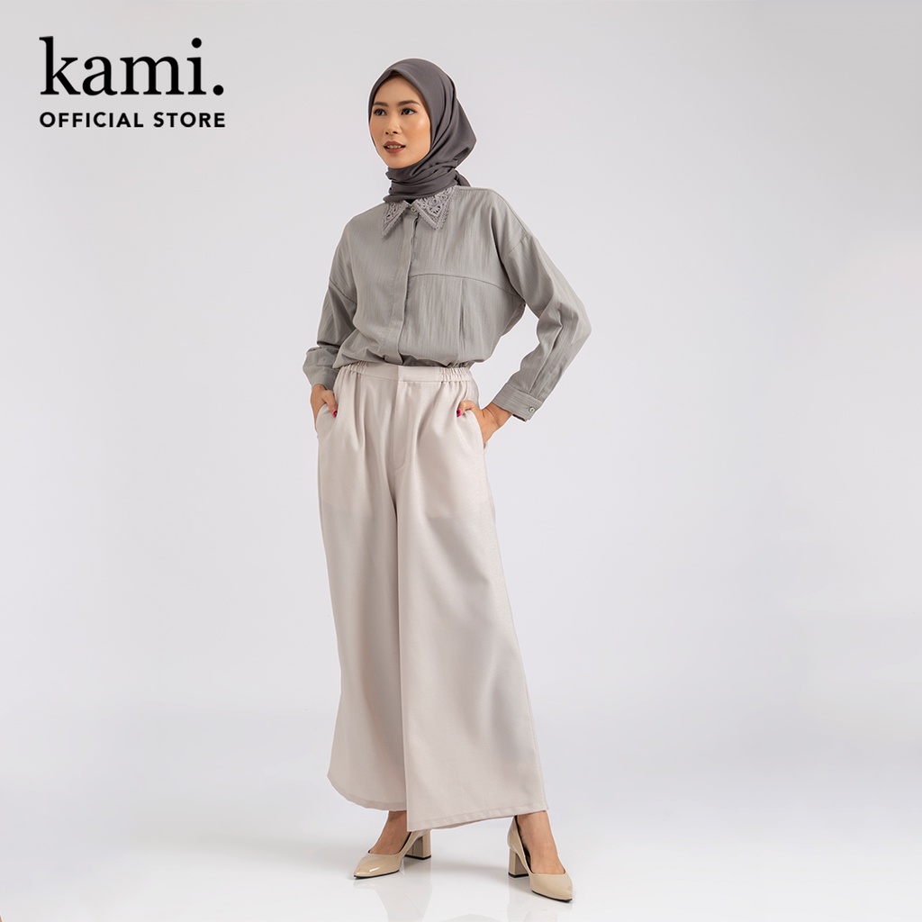KIAN PANTS PLAIN GREY - KAMI