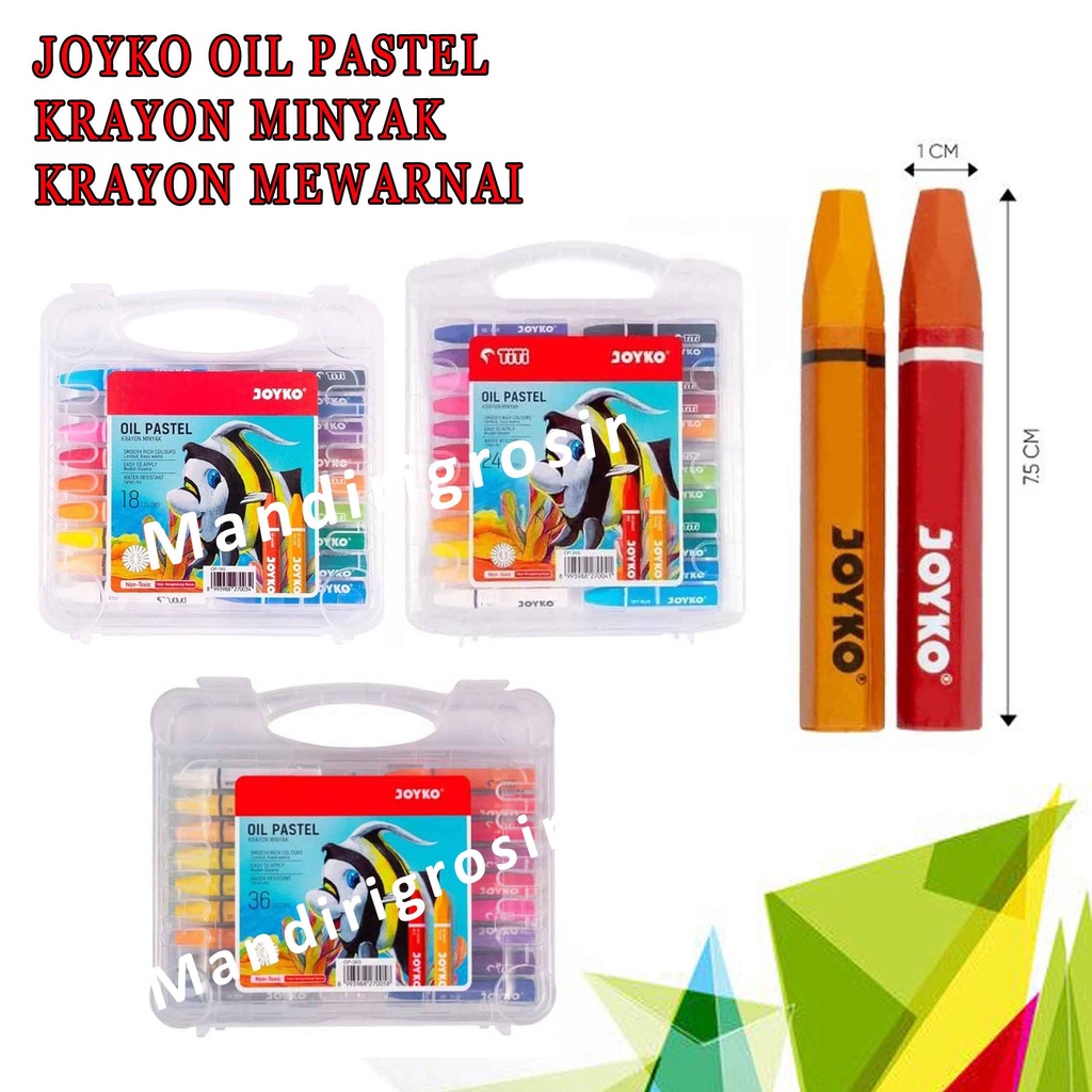 Krayon Minyak * Joyko Oil Pastel * Krayon Pastel Mewarnai * Mudah Dipakai &amp; Tahan Air