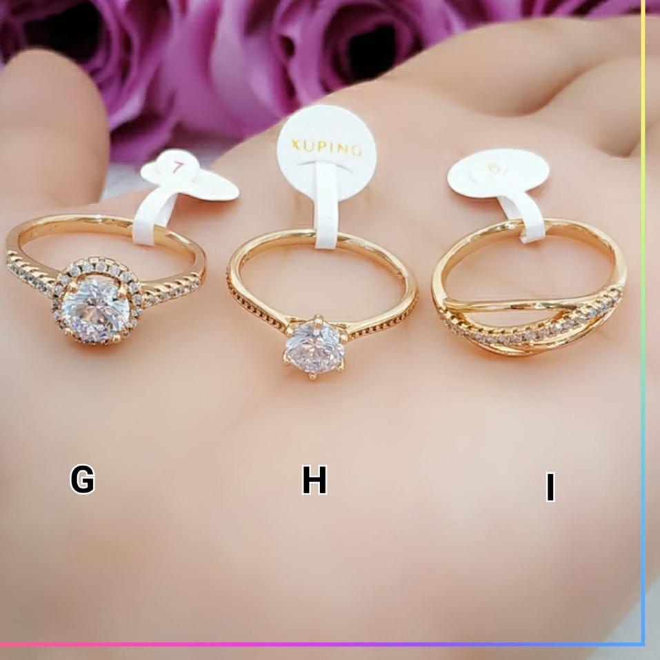 [BTG.18Oc22c] Cincin xuping ori cincin dewasa premium love kupu permata perhiasan lapis emas gold A1