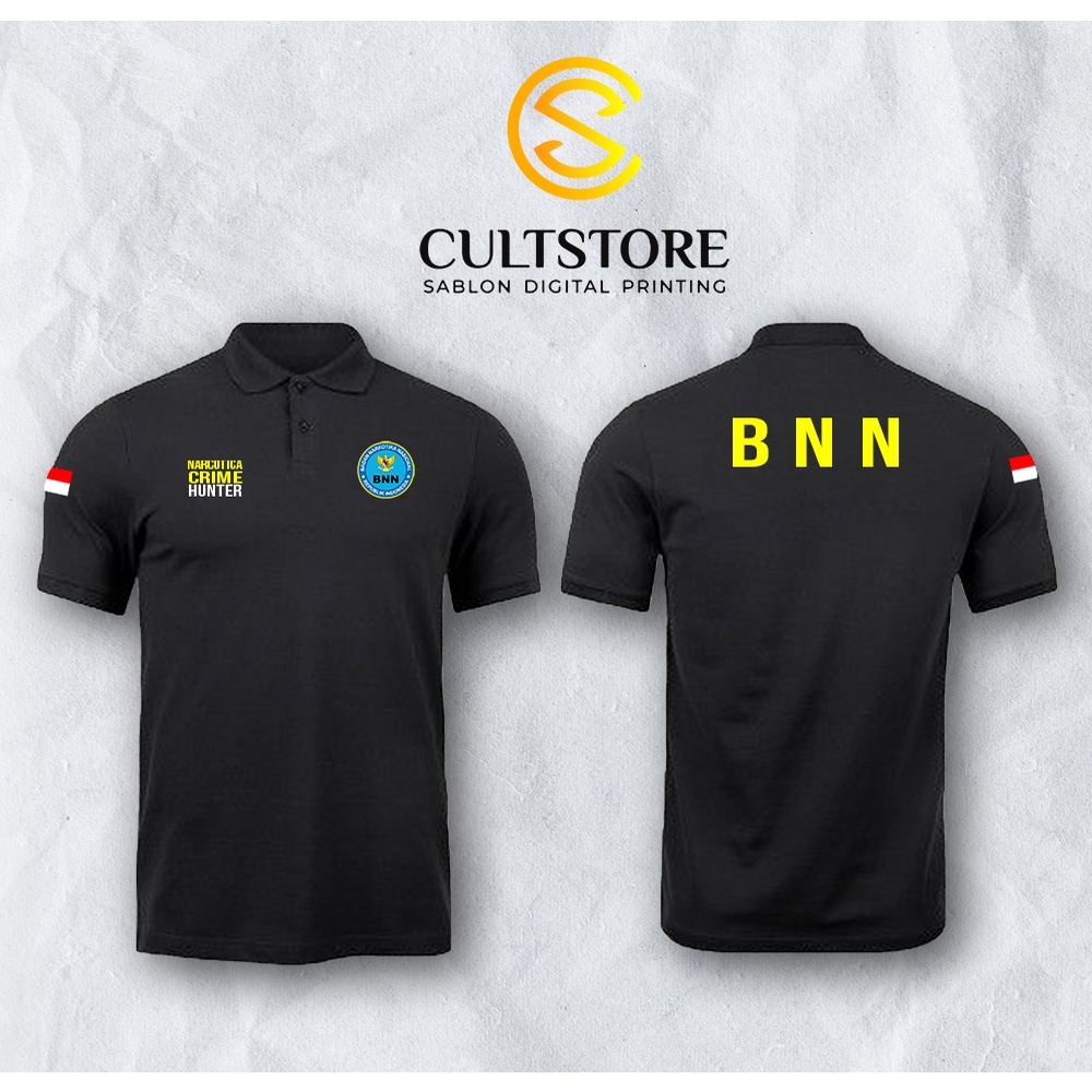BAJU POLO SHIRT - KAOS POLO BNN CRIME HUNTER - POLO SHIRT BNN SABLON -