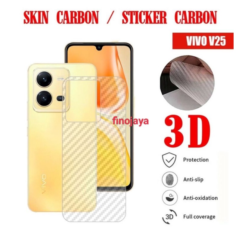 Skin Carbon Steker Vivo V25 4G 2022 Anti Jamur Belakang Transparan