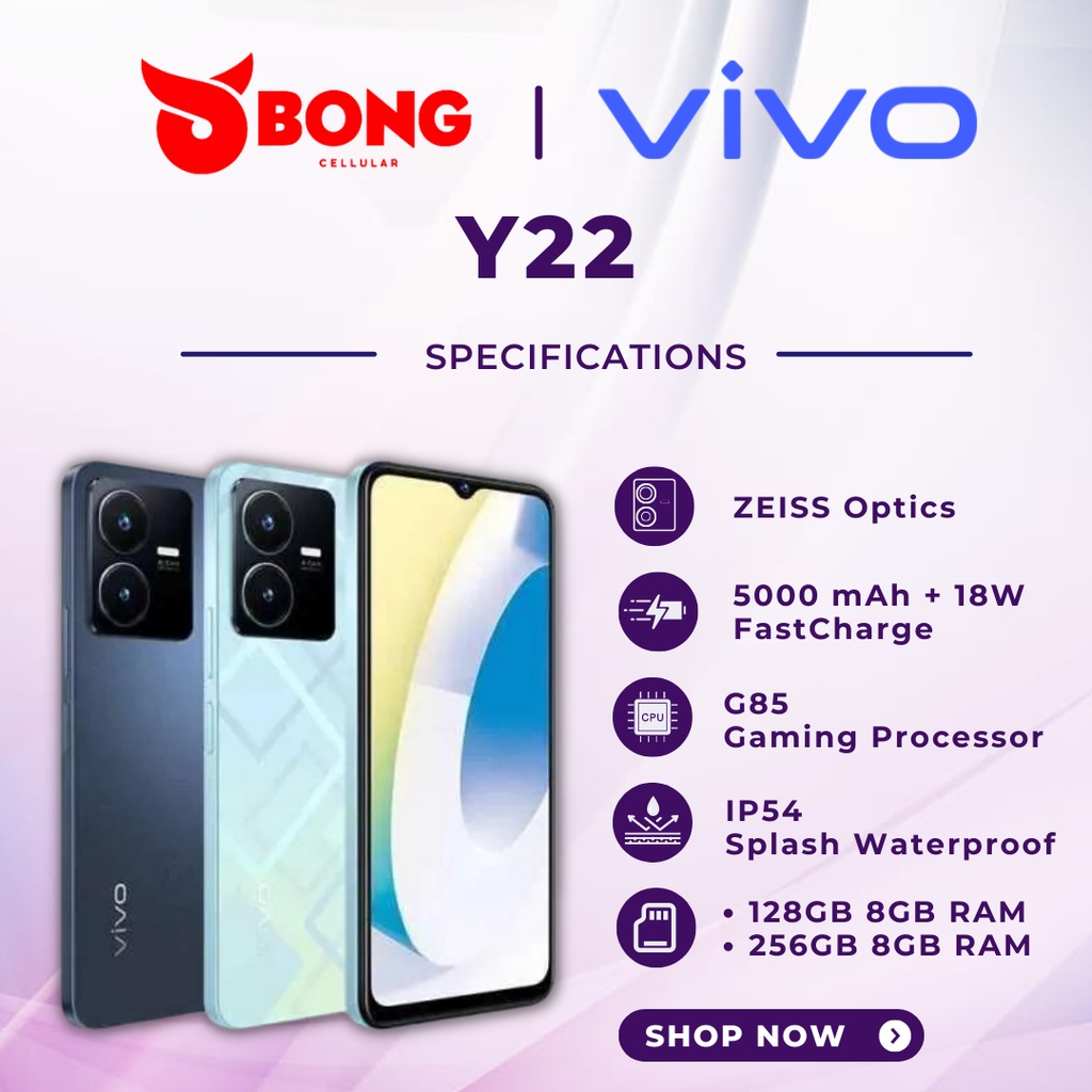 VIVO Y22 4/64GB GARANSI RESMI ORIGINAL