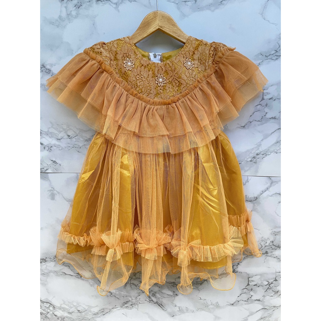 Dress Brokat Anak Perempuan Brocade corneli mix tutu - Dress Ulang Tahun - Dress Pesta - Dress Kondangan - Dress Anak 003