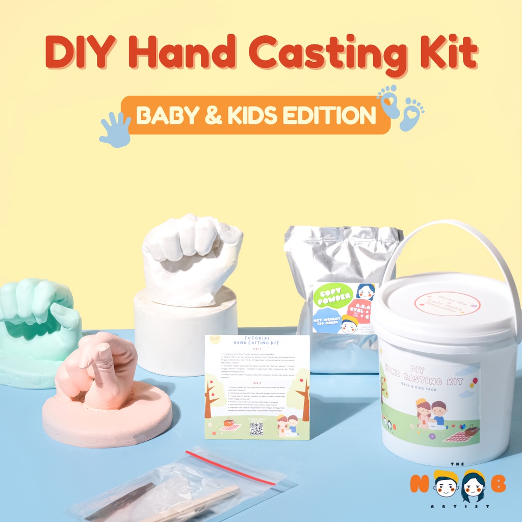 DIY Hand Casting Kit For Baby &amp; Kids By The Noob Artist | Hand Casting Kit Cetak Tangan Kaki Bayi Anak Anak