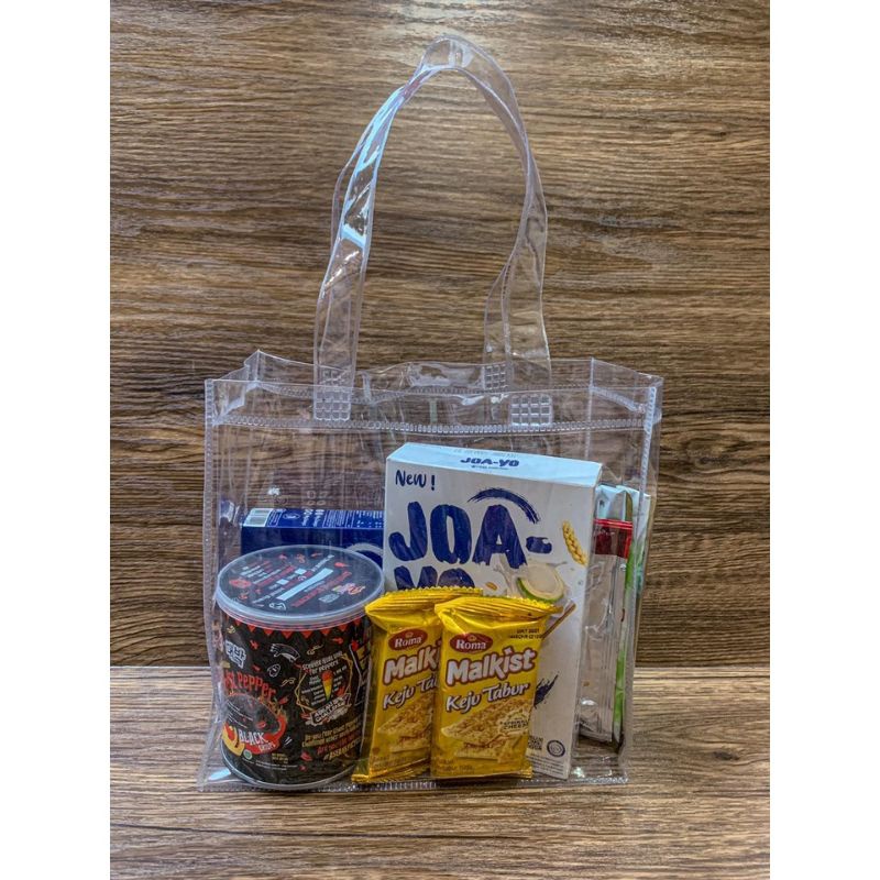 

TAS MIKA BENING TRANSPARAN P20XL10XT20CM HAMPERS GOODIE BAG SOUVENIR ULANG TAHUN ANAK