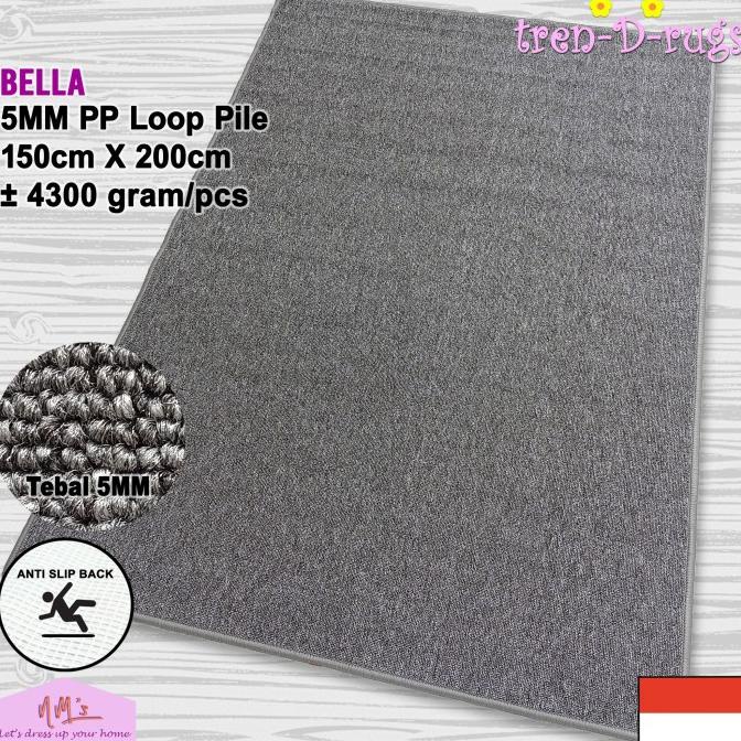 Karpet permadani alas lantai ruang tamu kamar antislip polos minimalis