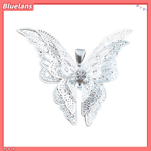 Bluelans Women Fashion Chic Shiny Silver Plated Hollow Butterfly Necklace Pendant