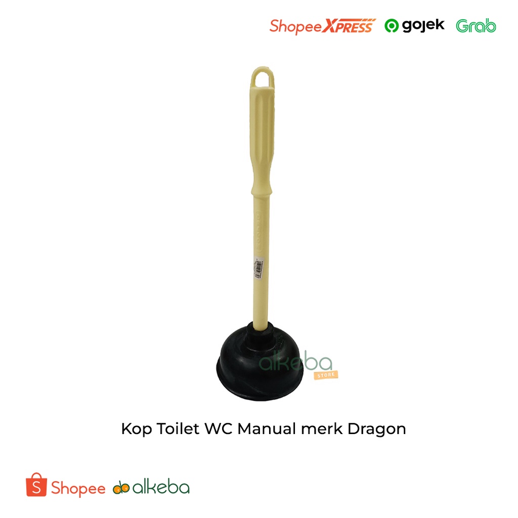 Kop Toilet WC manual kocok hisap bahan karet merk Dragon