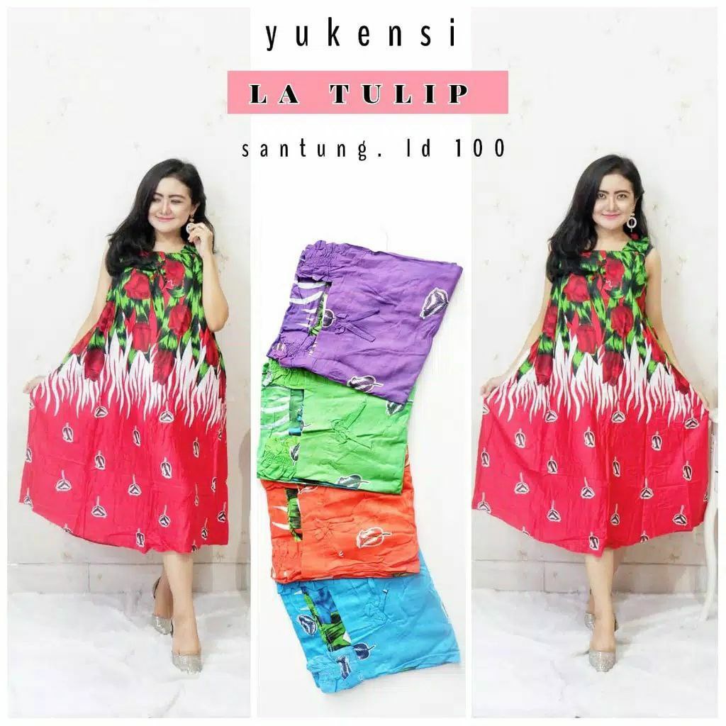 Daster Veli  Ld 100 Kekinian Murah Terbaru Baju Daster Wanita Dewasa Panjang Semata Kaki Bahan Rayon Lengan Pendek