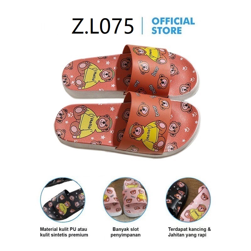 Asin829- Sandal Slop import motif beruang lucu dan berkualitas S14