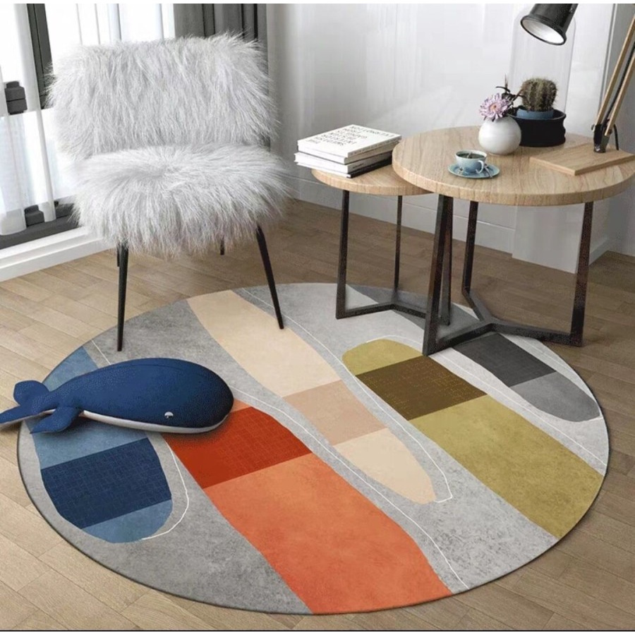 Karpet bulat anti slip diameter 100cm