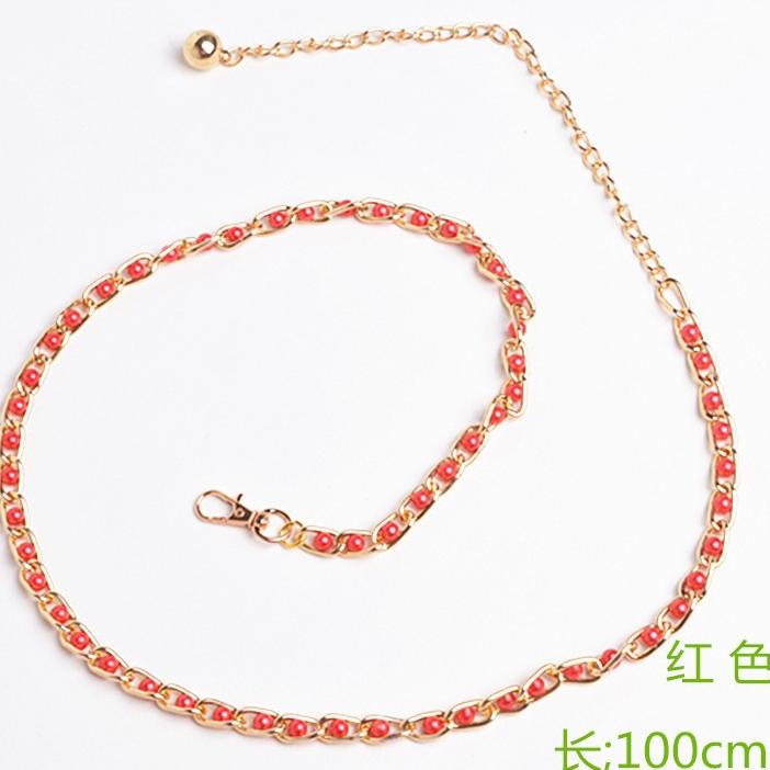 [SPU.18Oc22ᵂ] Ikat Pinggang Wanita Perut Slim Kurus Model Rantai Mutiara Imitasi Ikat Pinggang Kombi