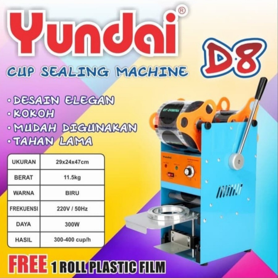 Cup Sealer YUNDAI D8 Mesin Press Cup Sealing Gelas Minuman Segel