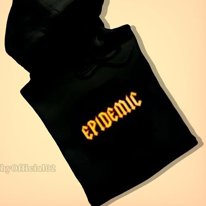 [PRODUK 0PEFO] SWEATER HOODIE WARNA HITAM PREMIUM LOKAL EPIDEMIC API 0AA