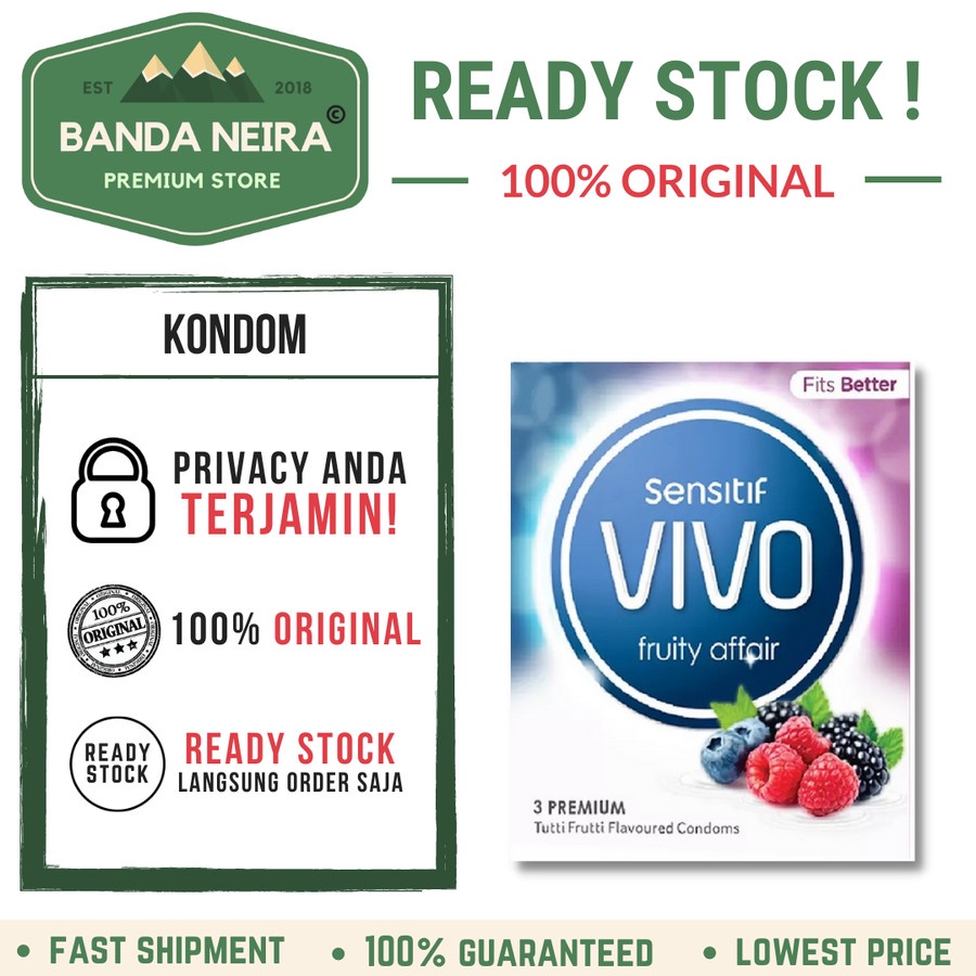 VIVO Fruity Affair Condom / Kondom Beraroma Tutti Frutti