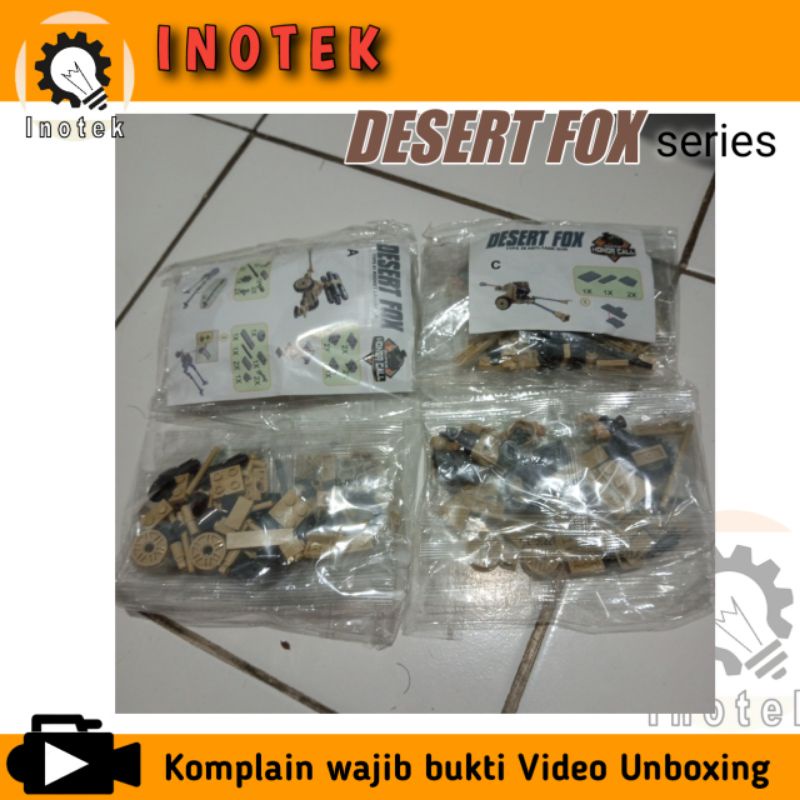 Building bricks 3D puzzle meriam peluncur roket anti tank pesawat desert fox series