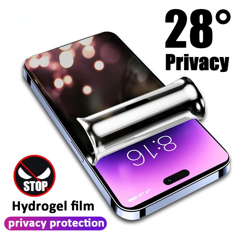 Film Pelindung Layar Hydrogel Anti Spy Untuk iPhone 14 13 12 11 Pro MAX Plus Mini X XS MAX XR 7 8 6 6S Plus SE 2020 2022