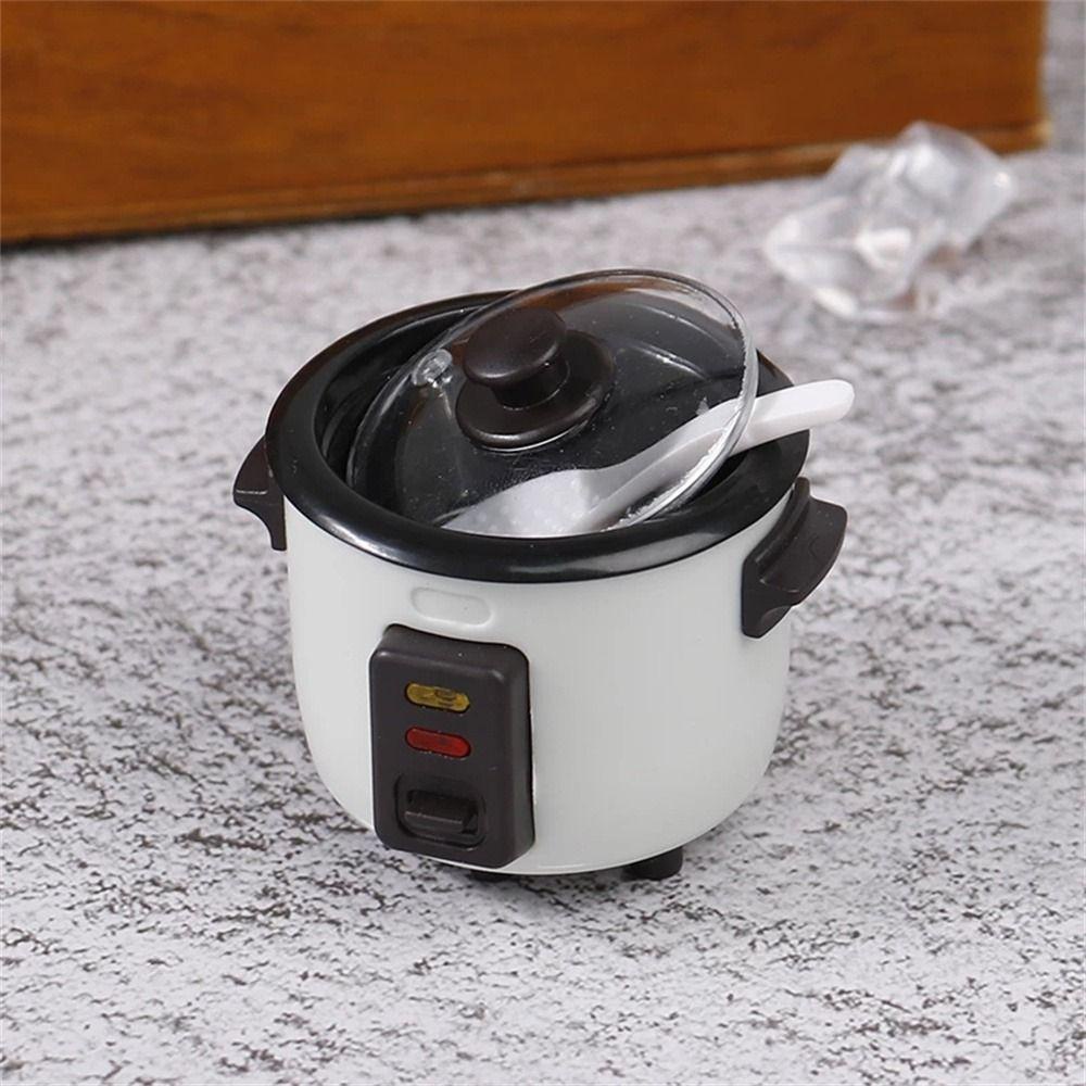 Mxbeauty Simulasi Rice Cooker Dekorasi Pemandangan1Per6 Skala Rumah Boneka Miniatur Mainan Rumah Furniture Mainan Aksesoris Rumah Boneka Model Cooker