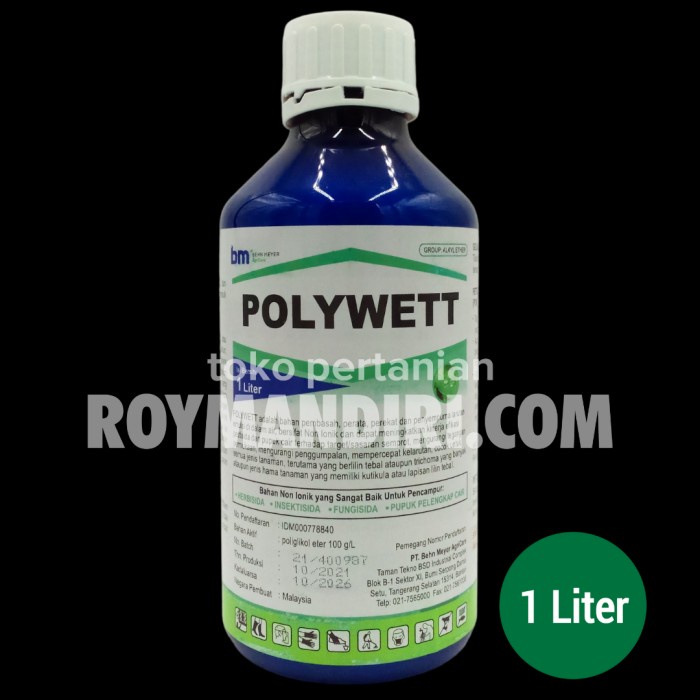 Baru PEREKAT DAN PERATA PESTISIDA POLYWETT - 1 LITER (n@