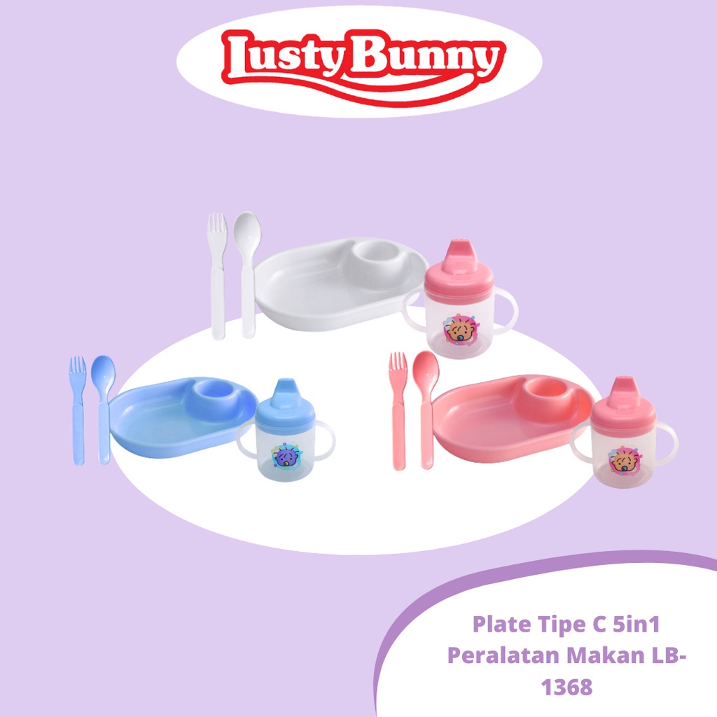Lusty Bunny Plate Tipe C 5in1 Peralatan Makan LB-1368