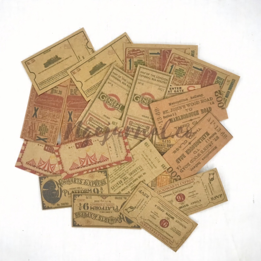 

30 Pcs TICKET VINTAGE / OLD TICKET UNTUK JURNAL / BUKU CATATAN / DIARY