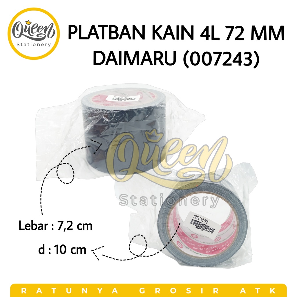 

1 PCS PLATBAN KAIN 4L 72MM DAIMARU (007243) - LAKBAN SOLASI BESAR HITAM