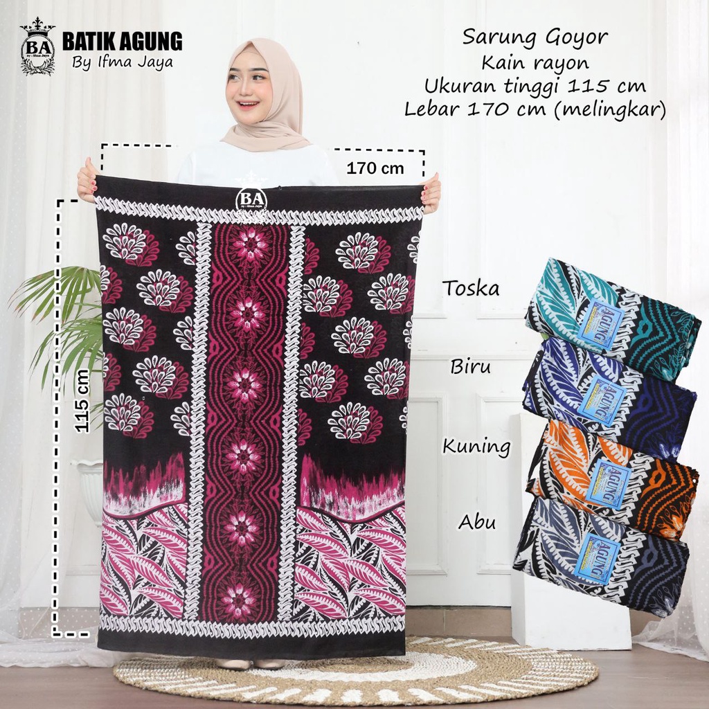 Sarung Batik Agung REMAJA WANITA | MOTIF KERANG | KAIN RAYON STANDAR ADEM MURAH NYAMAN