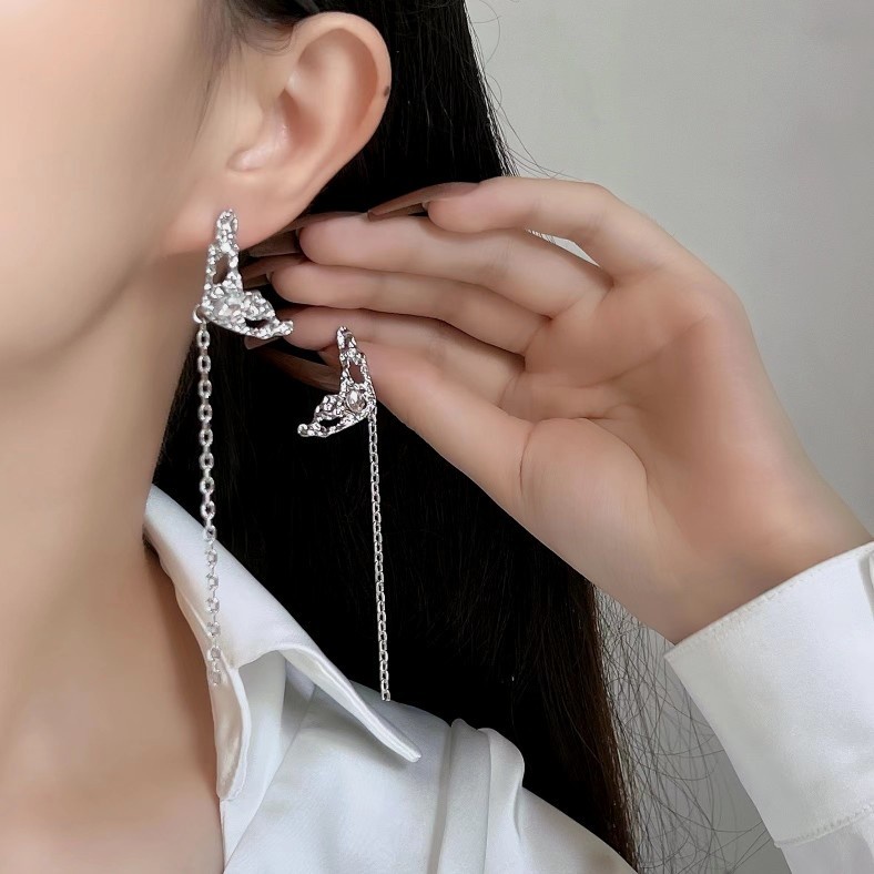 Anting Klip Telinga Wanita Model Butterfly Retro Hias Berlian