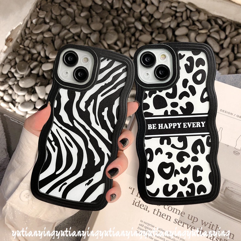 Casing Leopard Keren Oppo A17 A15 A12 A57 2022 A7 A55 A95 A76 A9 A5 2020 A96 A54 A16K A16 A3s A15s A16s A74 A1K A5s A16E A53 Reno 58 7 6 A12E F9 A52 A33 A72 A35 Zebra Case Tepi Bergelombang