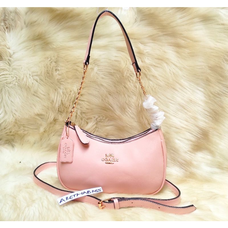 NEW TAS WANITA CO4CH  TERY SHOULDER BAG PEBLEEP PINK LEMONDE