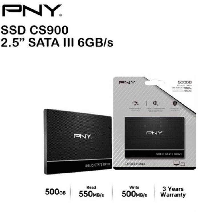 PNY SSD 500Gb 2.5&quot; Internal SATA III 6GB/s Solid State Drive CS900