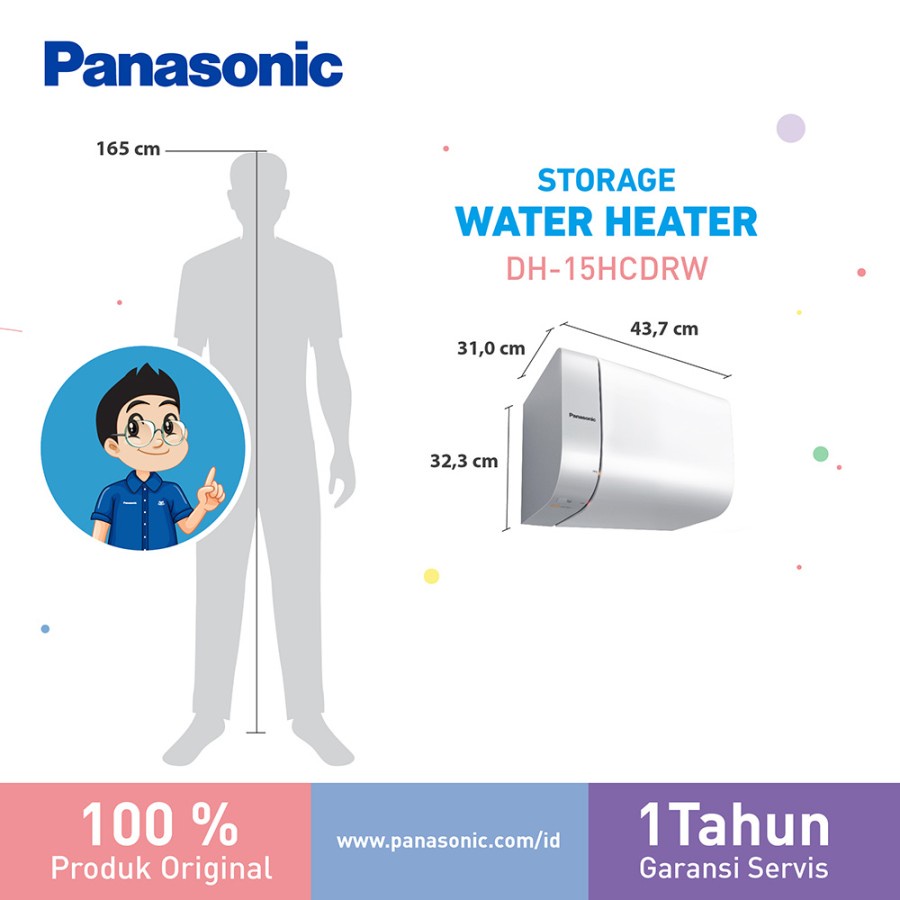 Panasonic 15HCMRW Water Heater 15 Liter  Pemanas Air 350 Watt