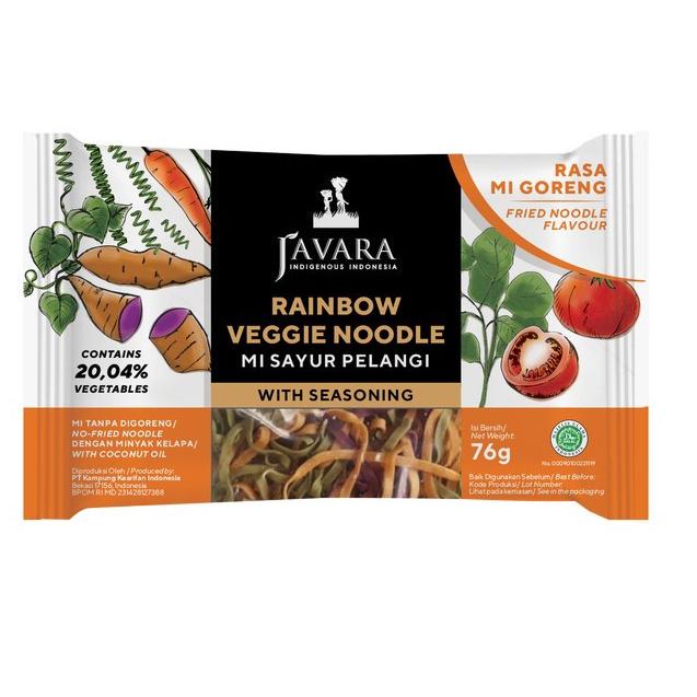 

codeHh6H1--Javara Rainbow Veggie Noodle 76g - Mie Goreng Instan Sehat - 1 Karton
