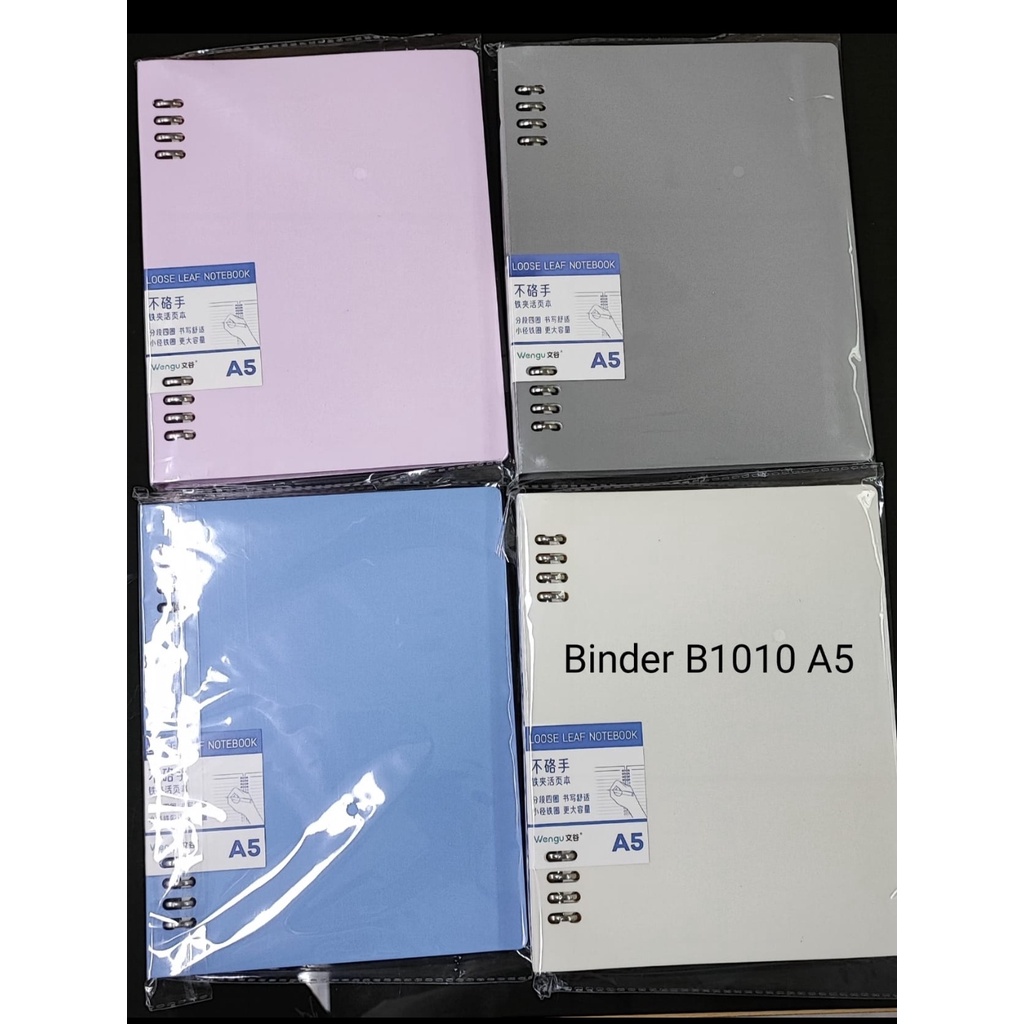 

map binder B1010 wengu looseleaf a5 ring 8 polos untuk 20 lubang kertas
