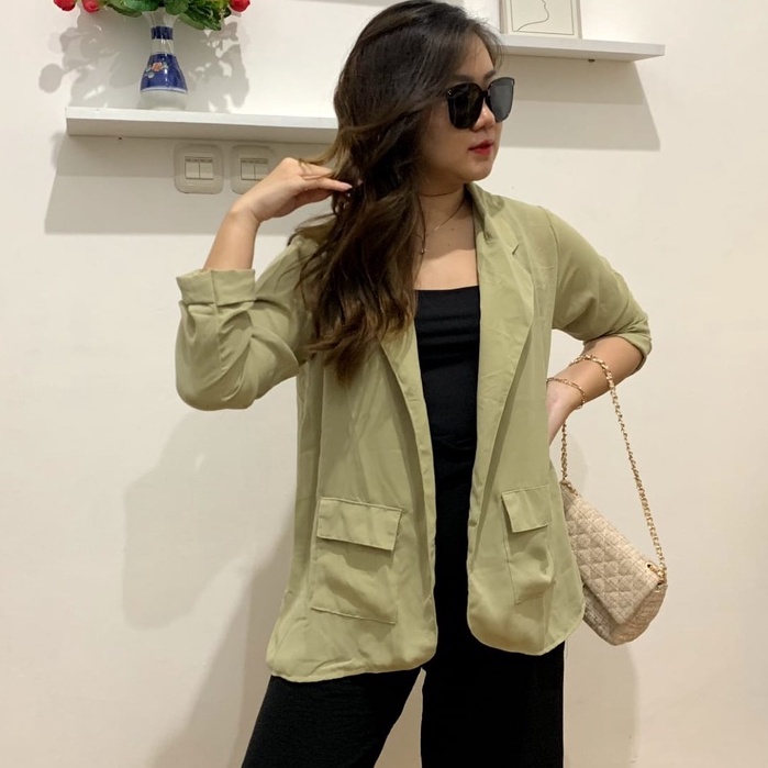 Blazer Kyota / Outer wanita pocket / Blazer wanita