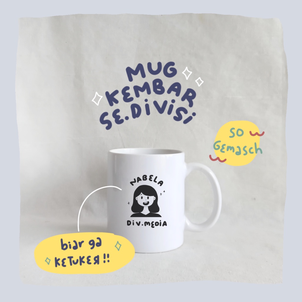 Mug Avatar Cewek, Mug Custom, Anniversary Gift, Graduation Gift, Couple Gift, Gelas Custom, Mug Cewe