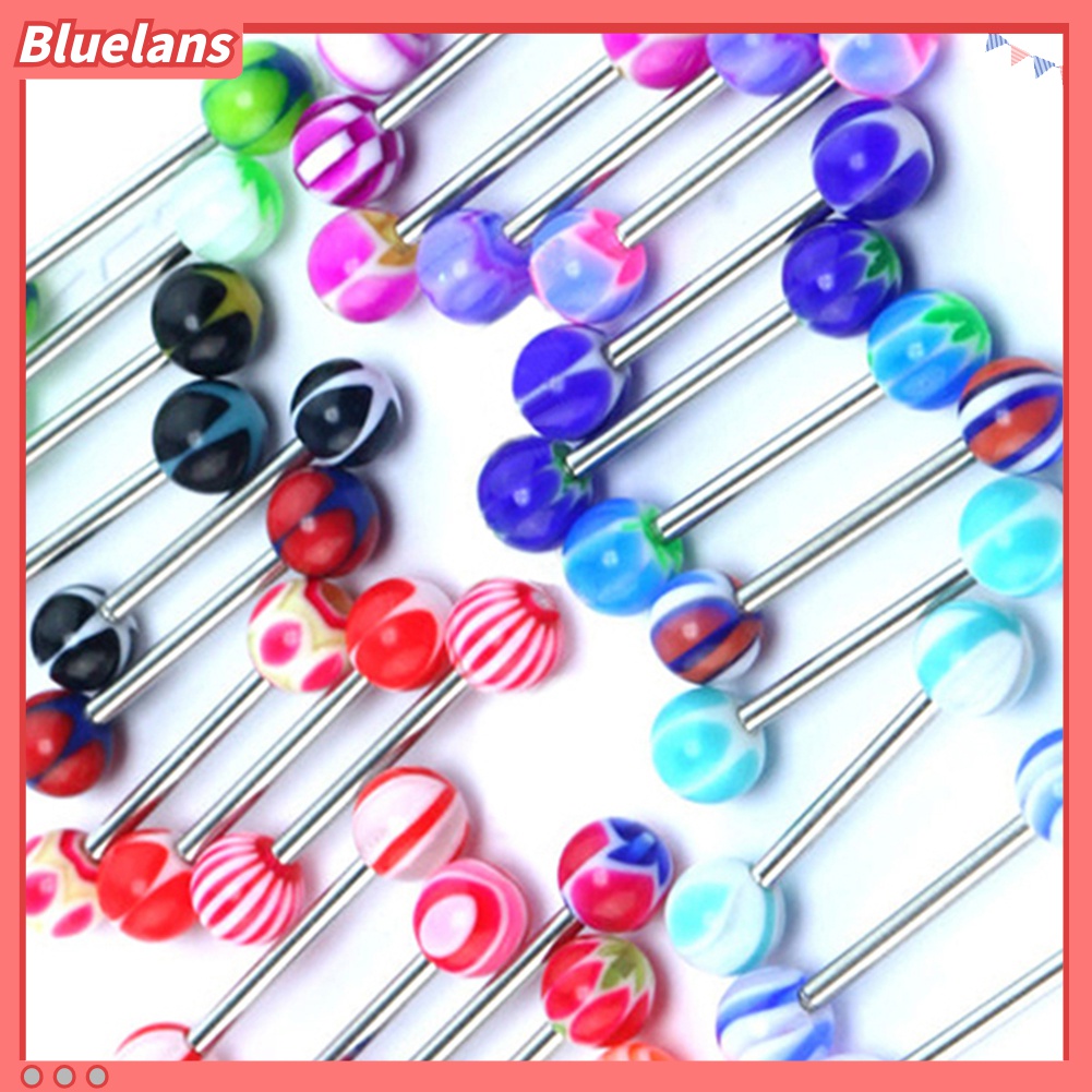 30 Pcs Cincin Tindik Tubuh Bentuk Barbel Warna-Warni Bahan Baja 316L